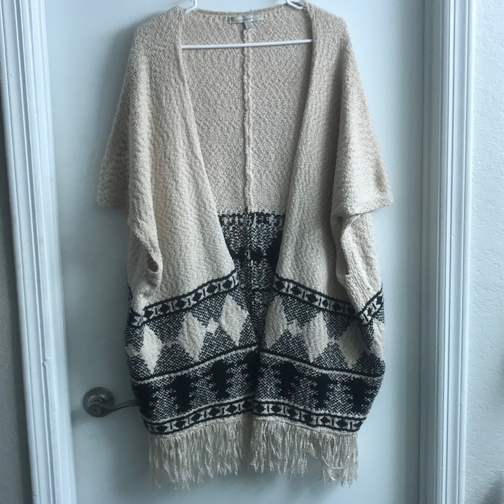 Southwestern style sweater shawl